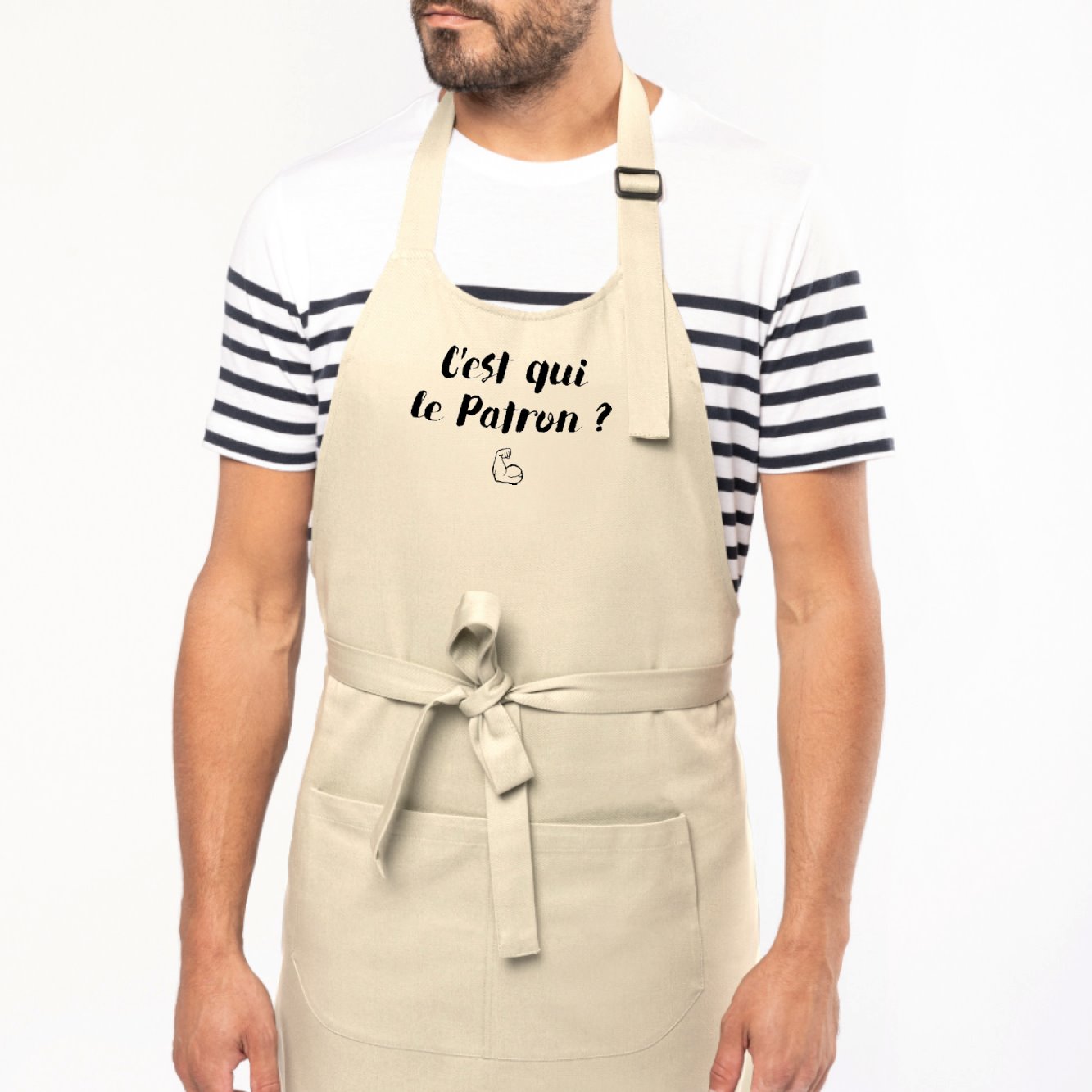 Tablier C'est qui le patron Beige