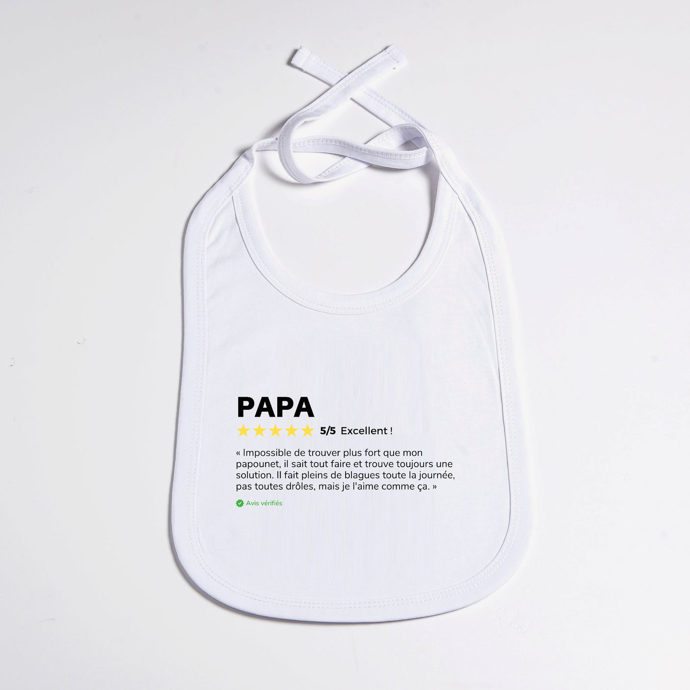 Bavoir Bébé Avis client Papa Blanc