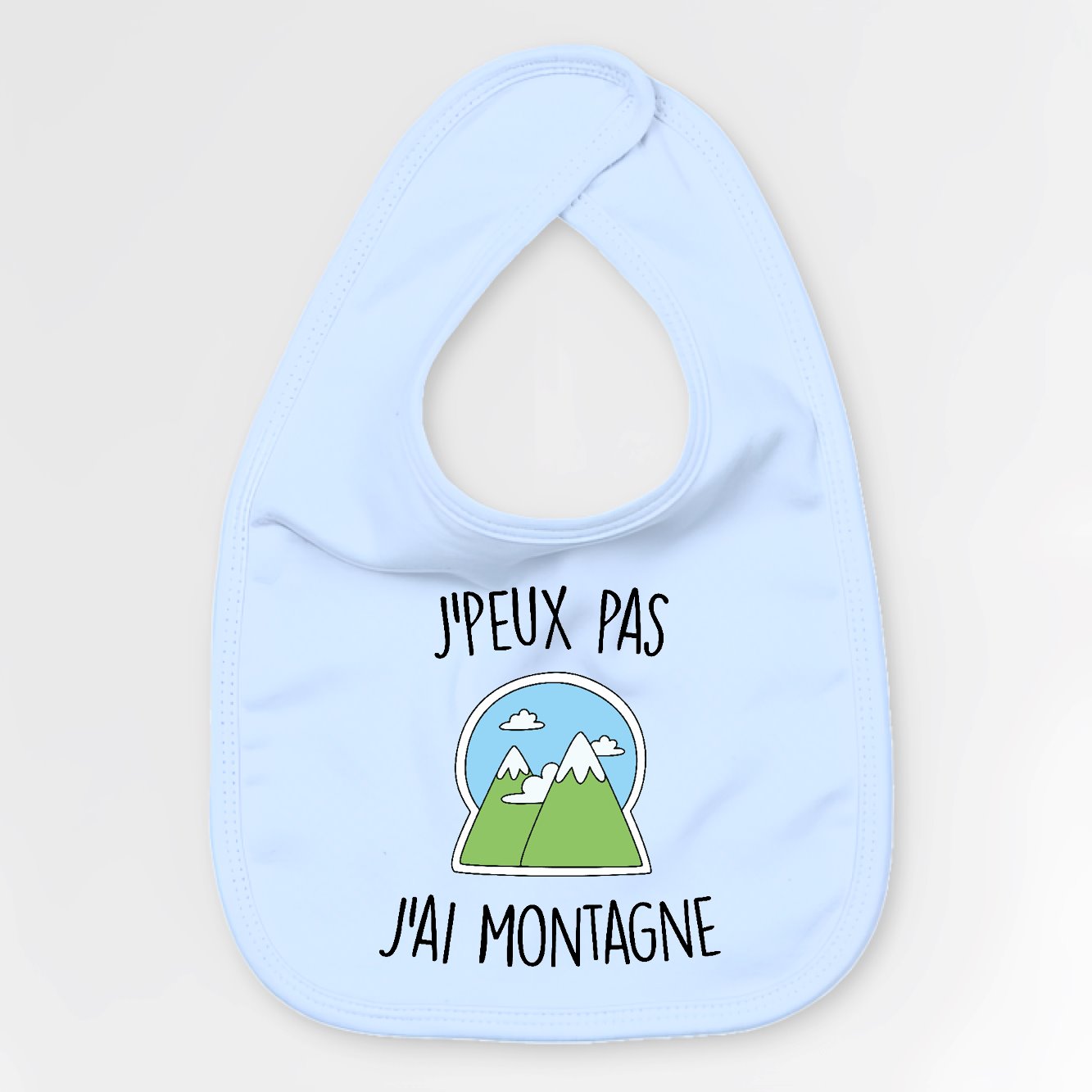 Bavoir Bébé J'peux pas j'ai montagne Bleu