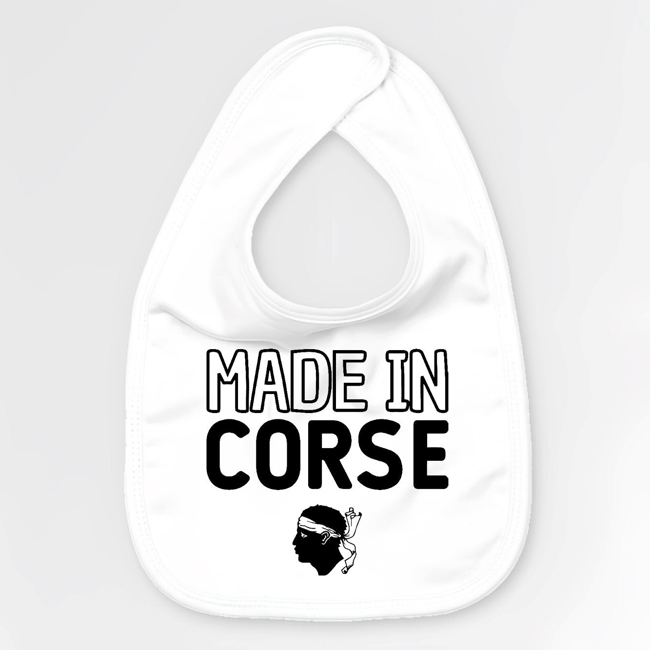 Bavoir Bébé Made in Corse Blanc
