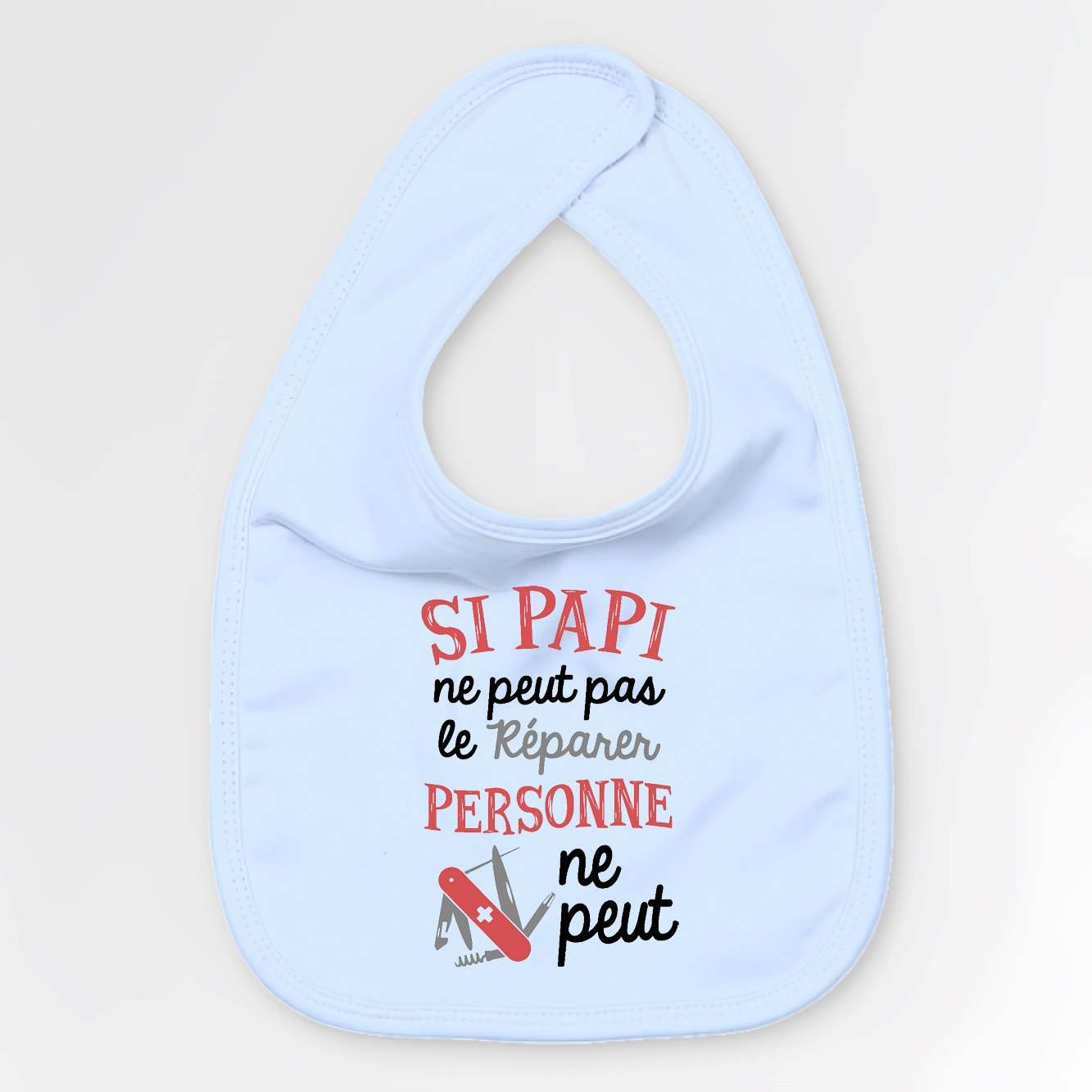 Bavoir Bébé Si papi ne peut pas pas le réparer Bleu