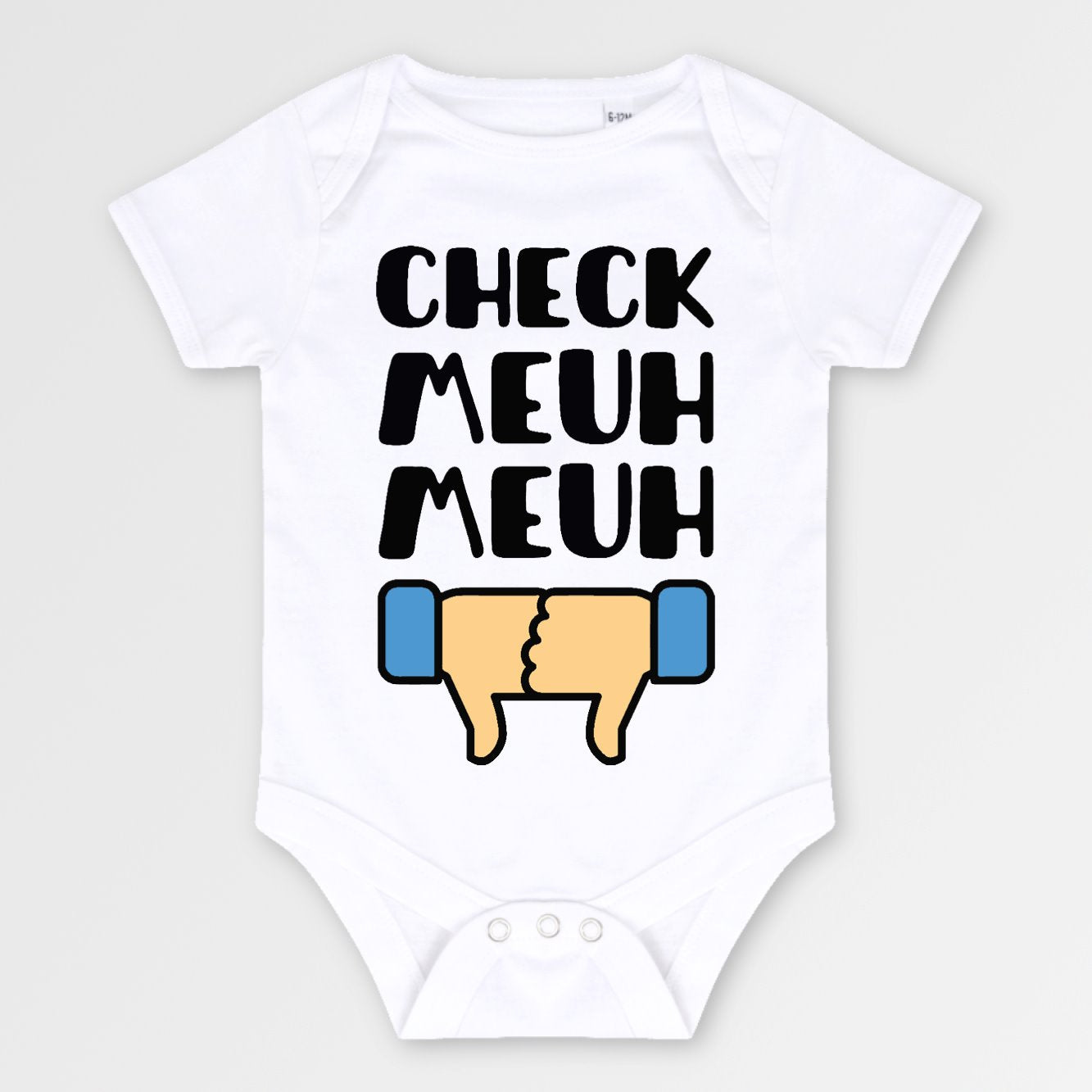 Body Bébé Check meuh meuh Blanc