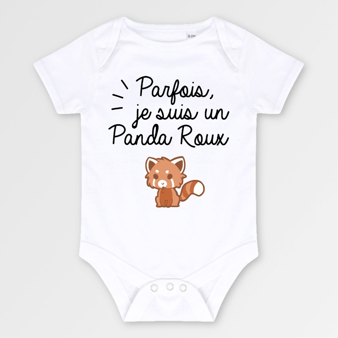 Body Bébé Panda roux Blanc