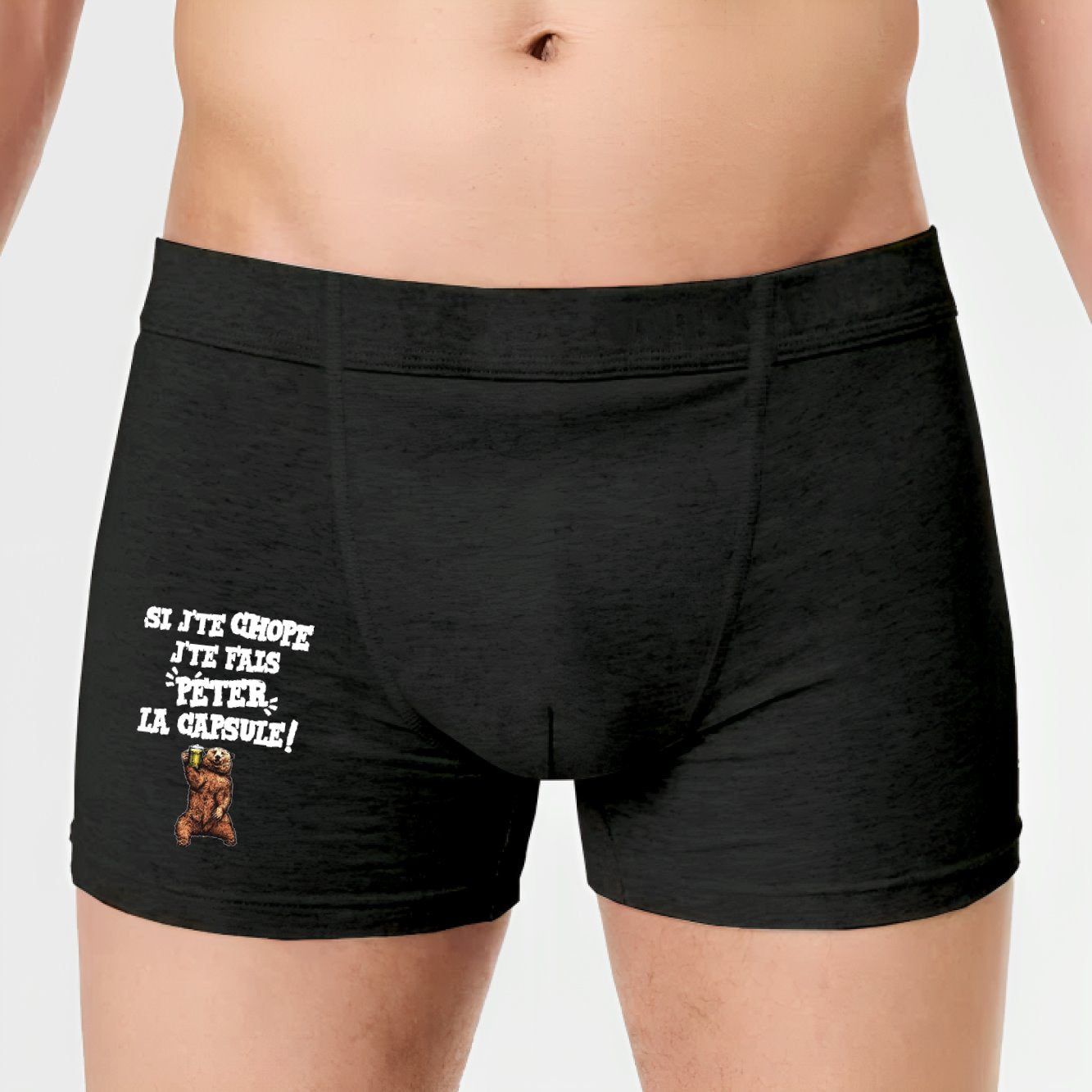 Boxer Homme Si j'te chope j'te fais péter la capsule