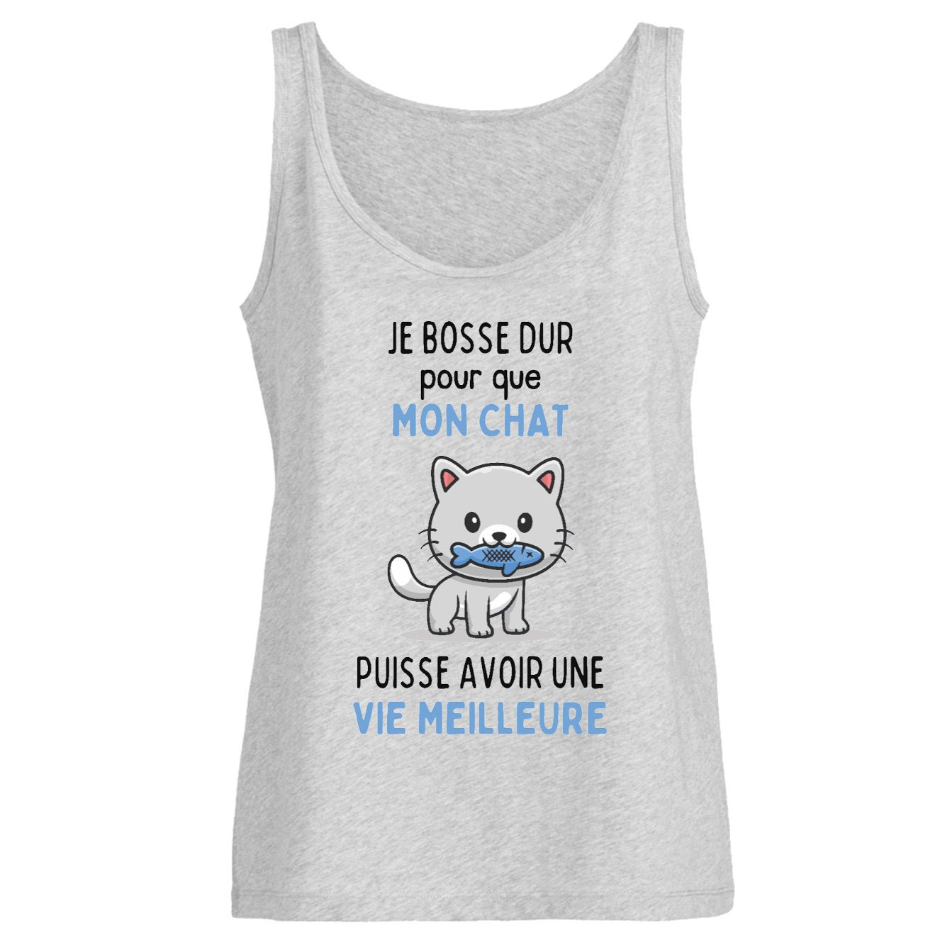 Débardeur Femme Je bosse dur pour mon chat