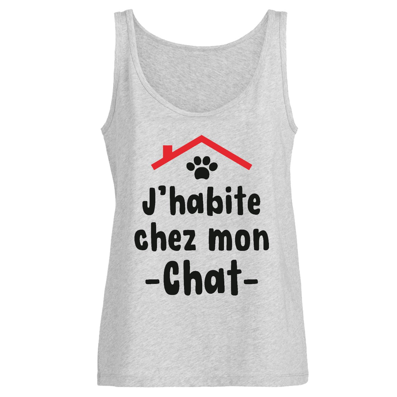 Débardeur Femme J'habite chez mon chat