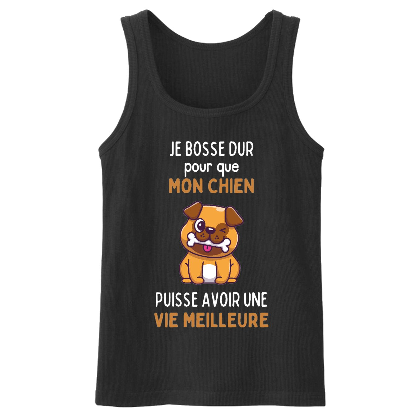 Débardeur Homme Je bosse dur pour mon chien