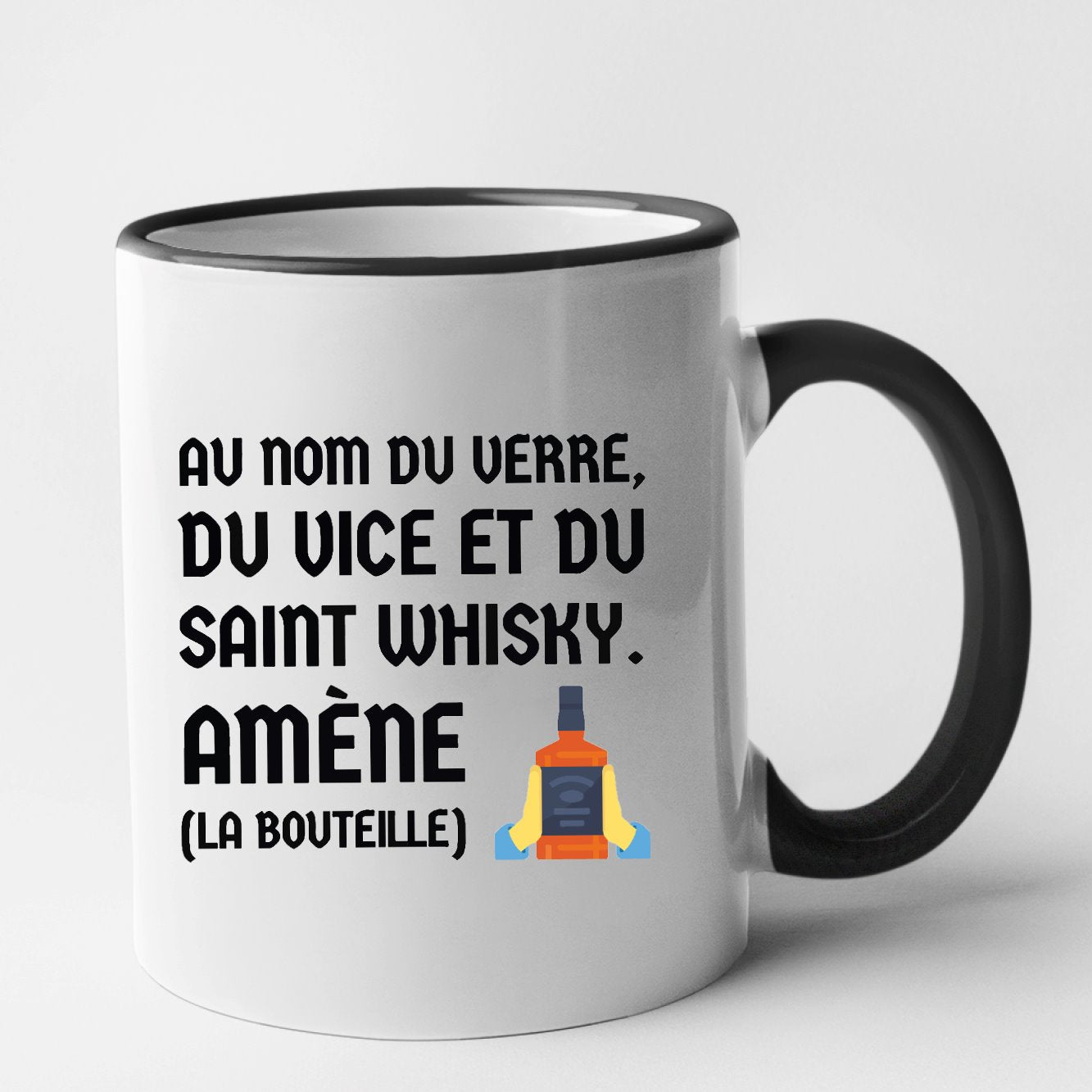 Mug Au nom du verre du vice et du saint whisky Noir