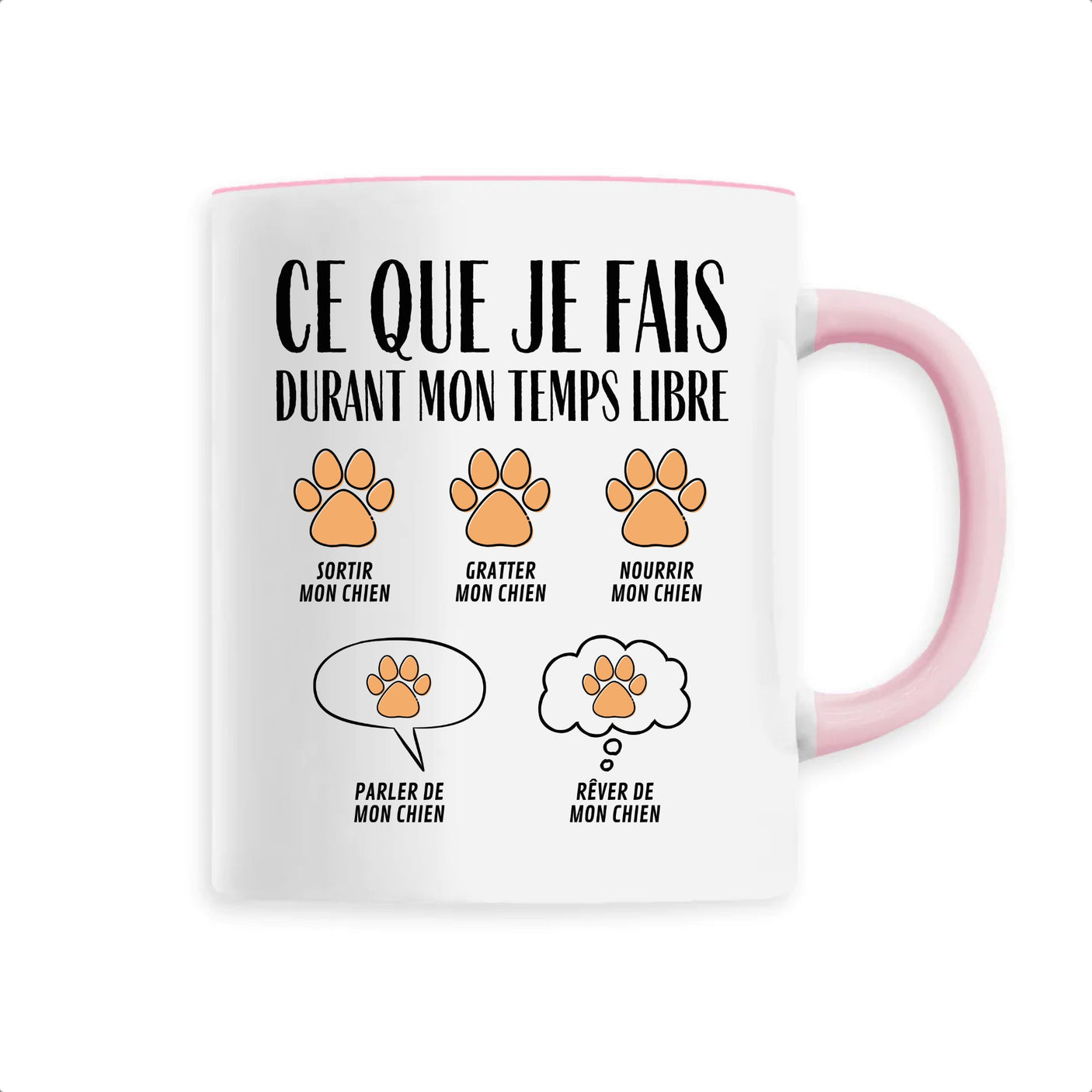 Mug Ce que je fais durant mon temps libre Chien