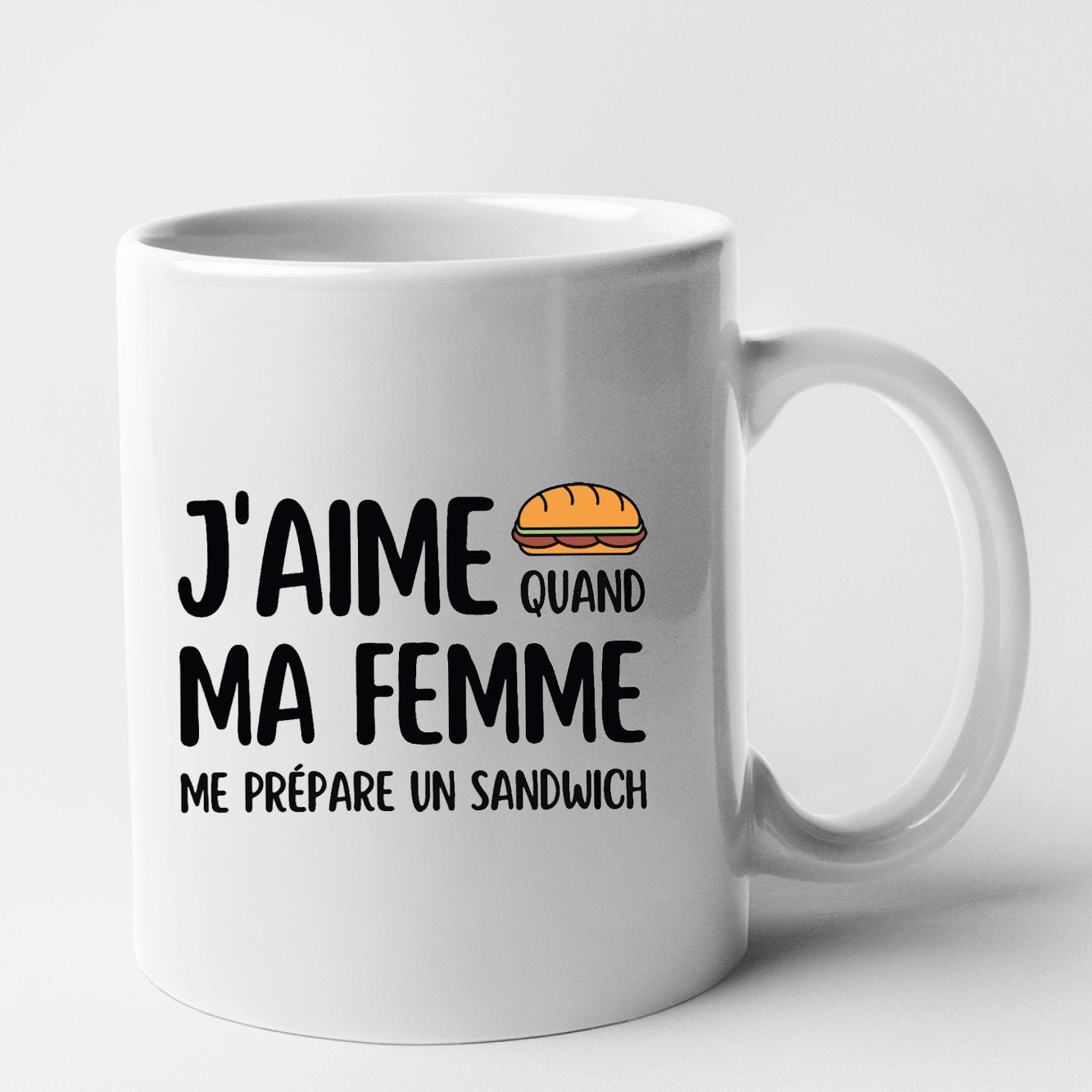 Mug J'aime quand ma femme me prépare un sandwich Blanc