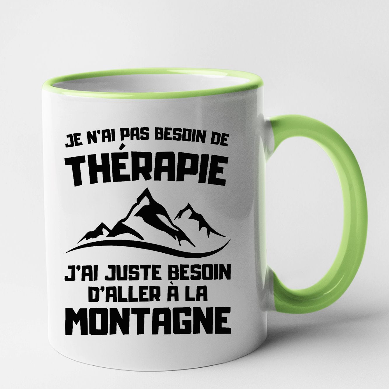 Mug Je n'ai pas besoin de thérapie juste de montagne Vert