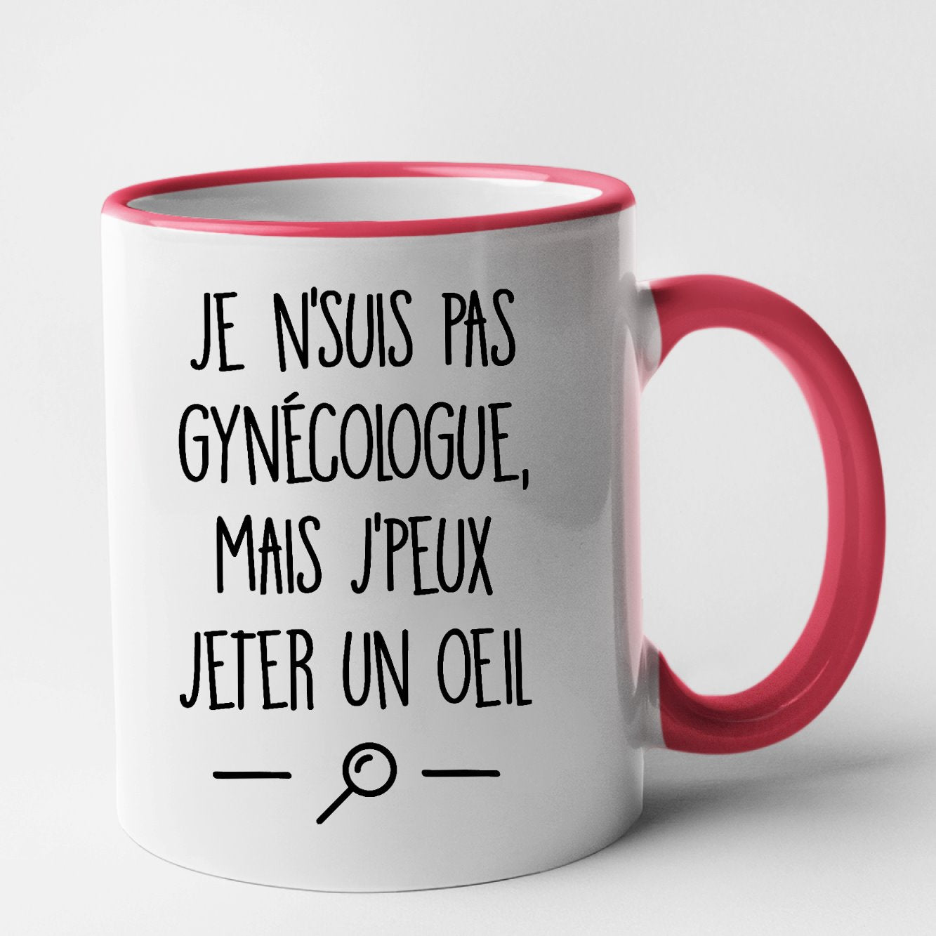 Mug Je ne suis pas gynécologue Rouge