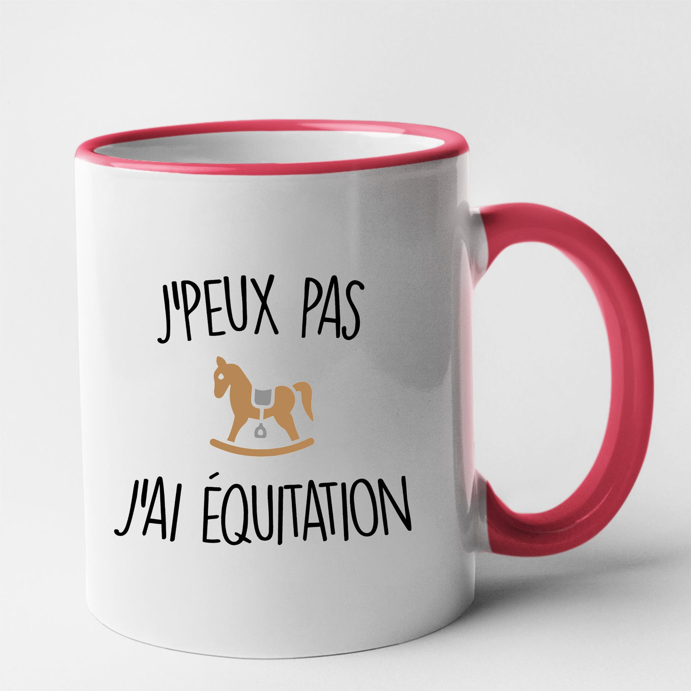 Mug J'peux pas j'ai équitation Rouge