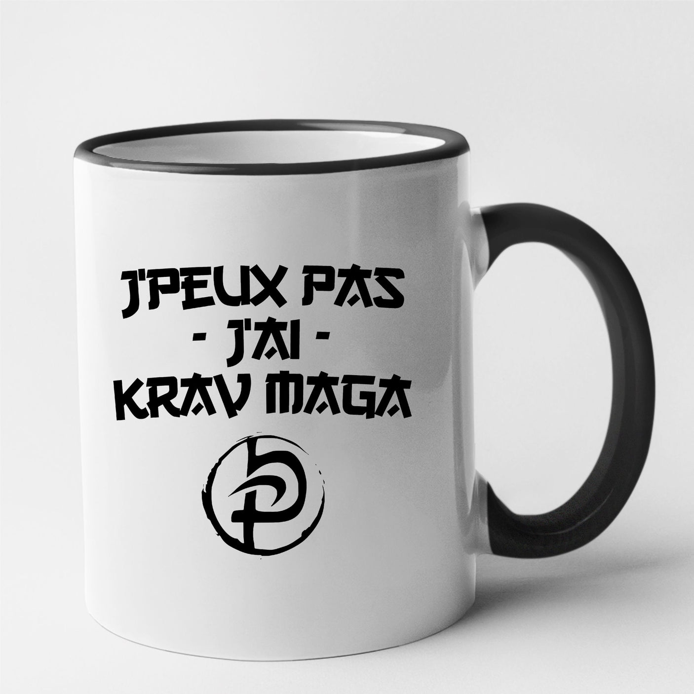 Mug J'peux pas j'ai krav maga Noir