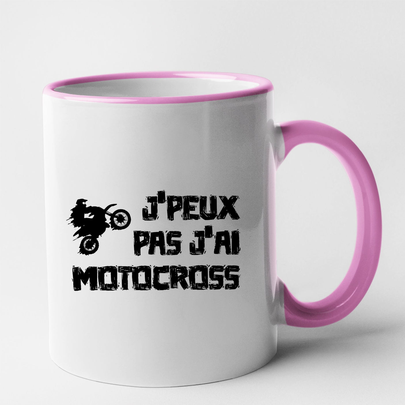 Mug J'peux pas j'ai motocross Rose