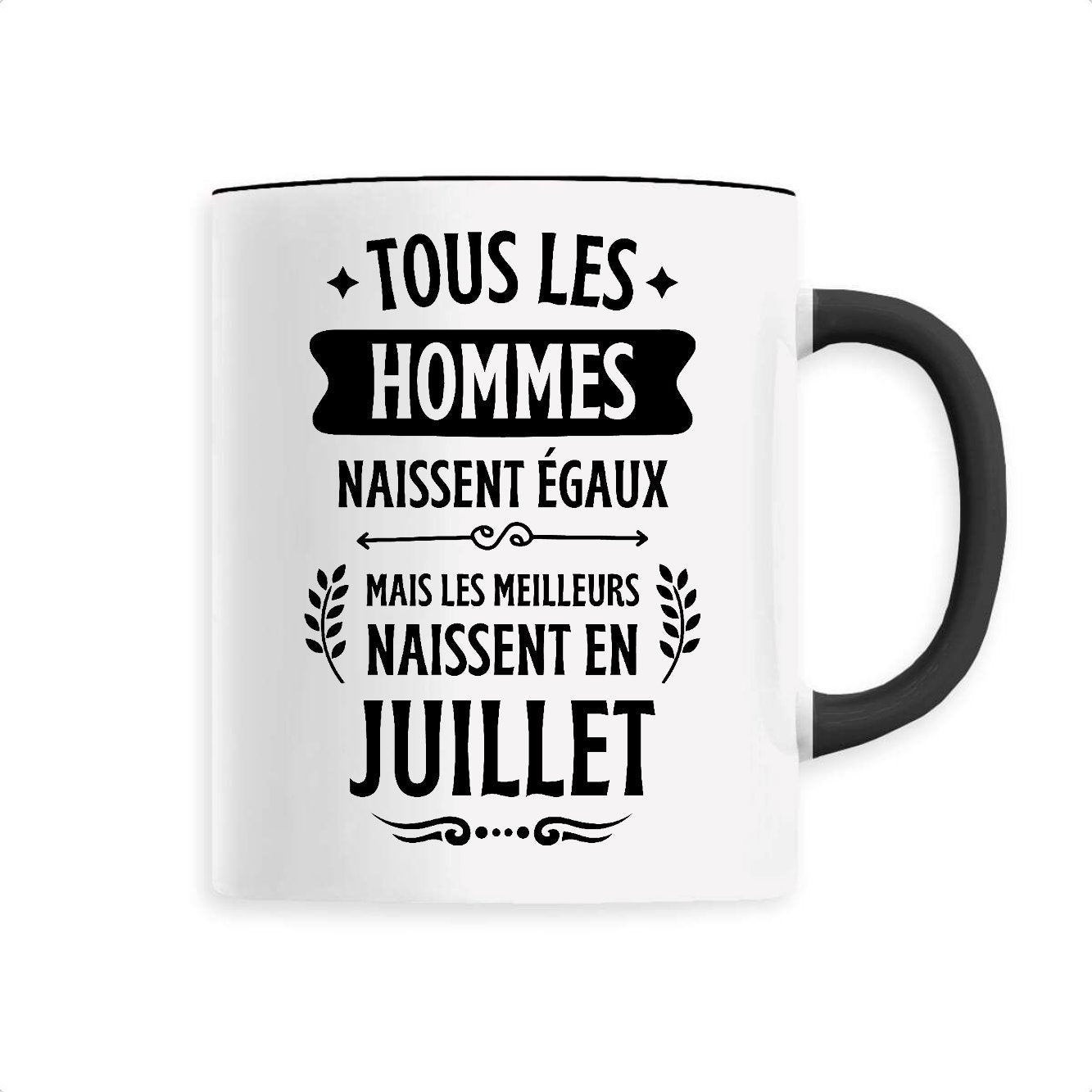 Mug Tous les hommes naissent égaux les meilleurs en juillet