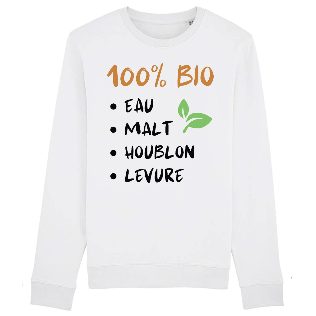Sweat Adulte 100% bio eau malt houblon levure