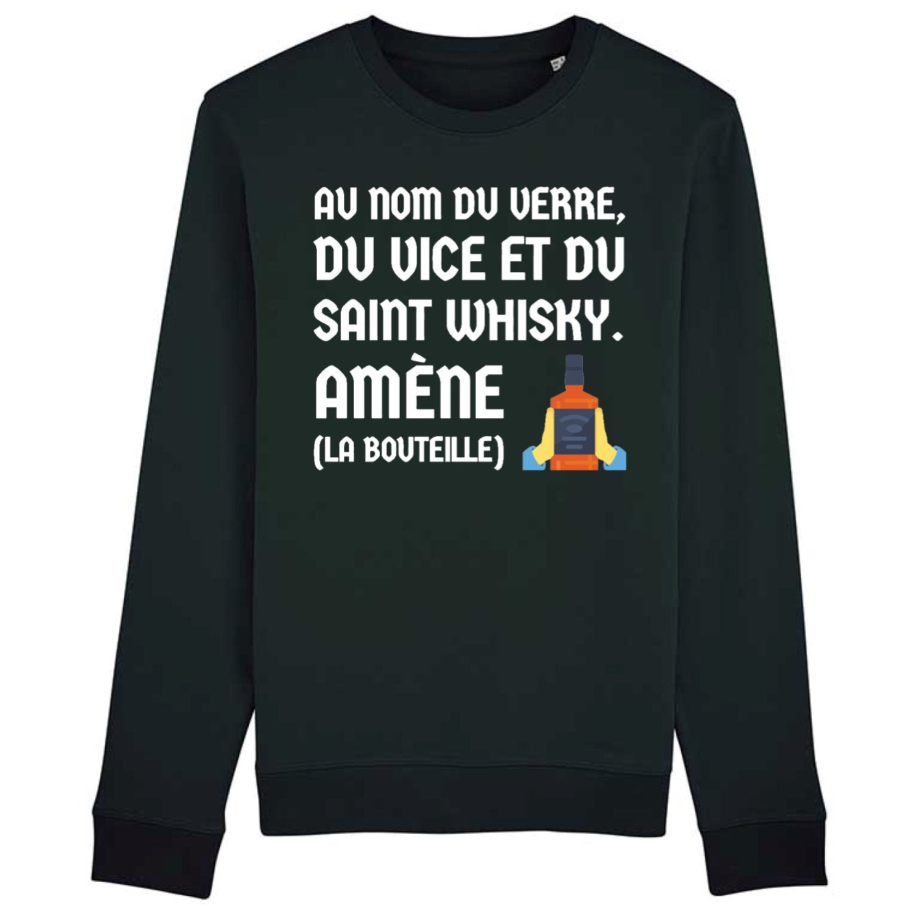 Sweat Adulte Au nom du verre du vice et du saint whisky