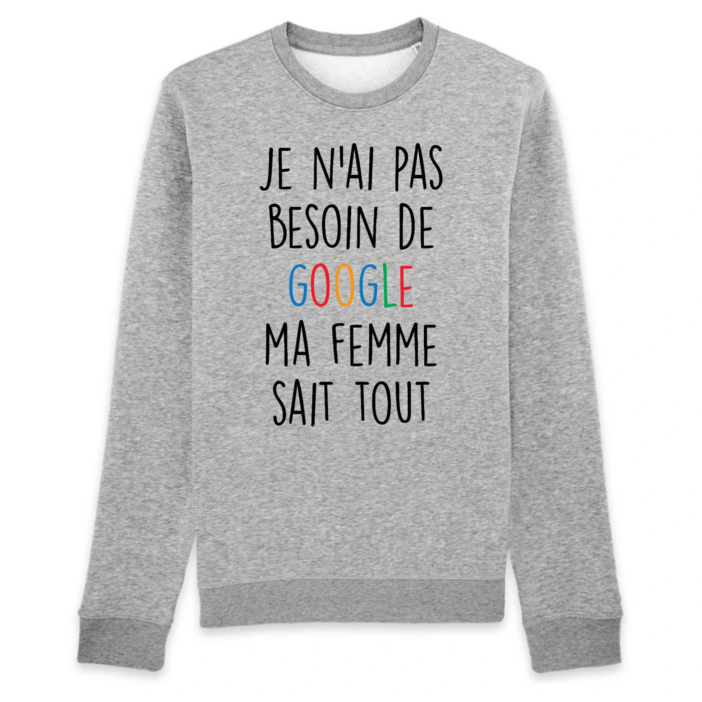 Sweat Adulte Je n'ai pas besoin de Google