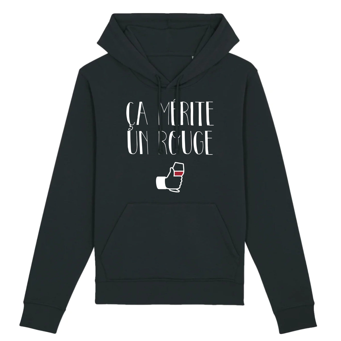Sweat Capuche Adulte Ça mérite un rouge