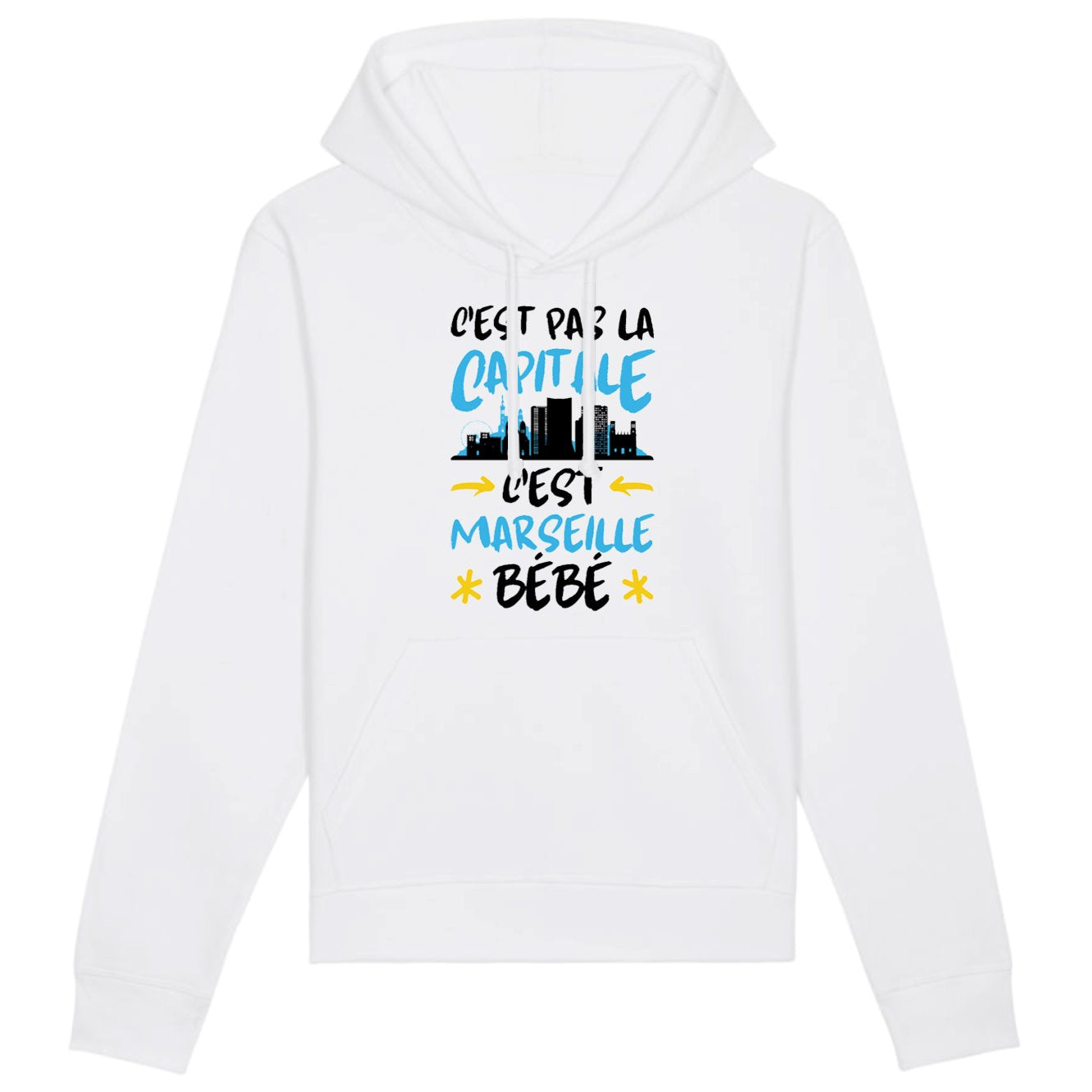 Sweat Capuche Adulte C'est pas la capitale c'est Marseille bébé