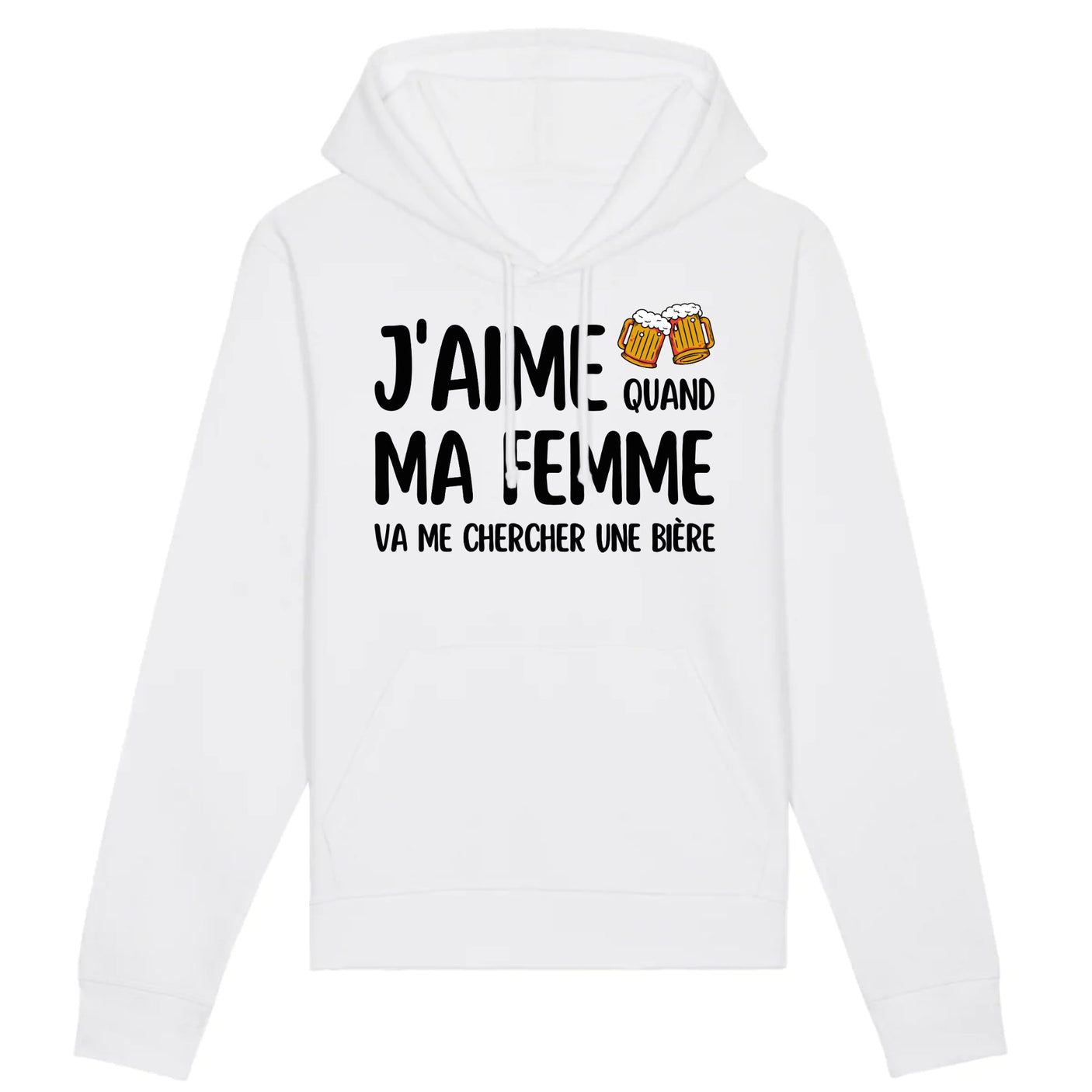 Sweat Capuche Adulte J'aime quand ma femme va me chercher une bière