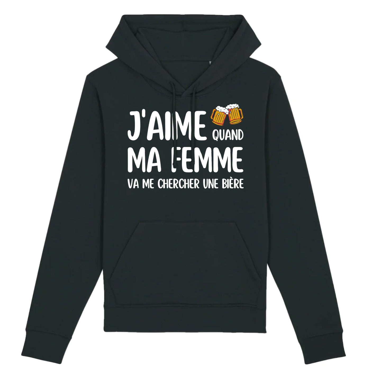 Sweat Capuche Adulte J'aime quand ma femme va me chercher une bière