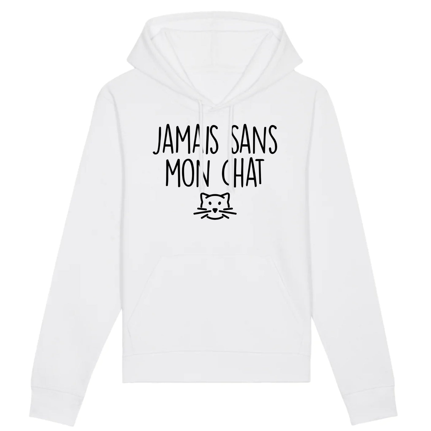 Sweat Capuche Adulte Jamais sans mon chat