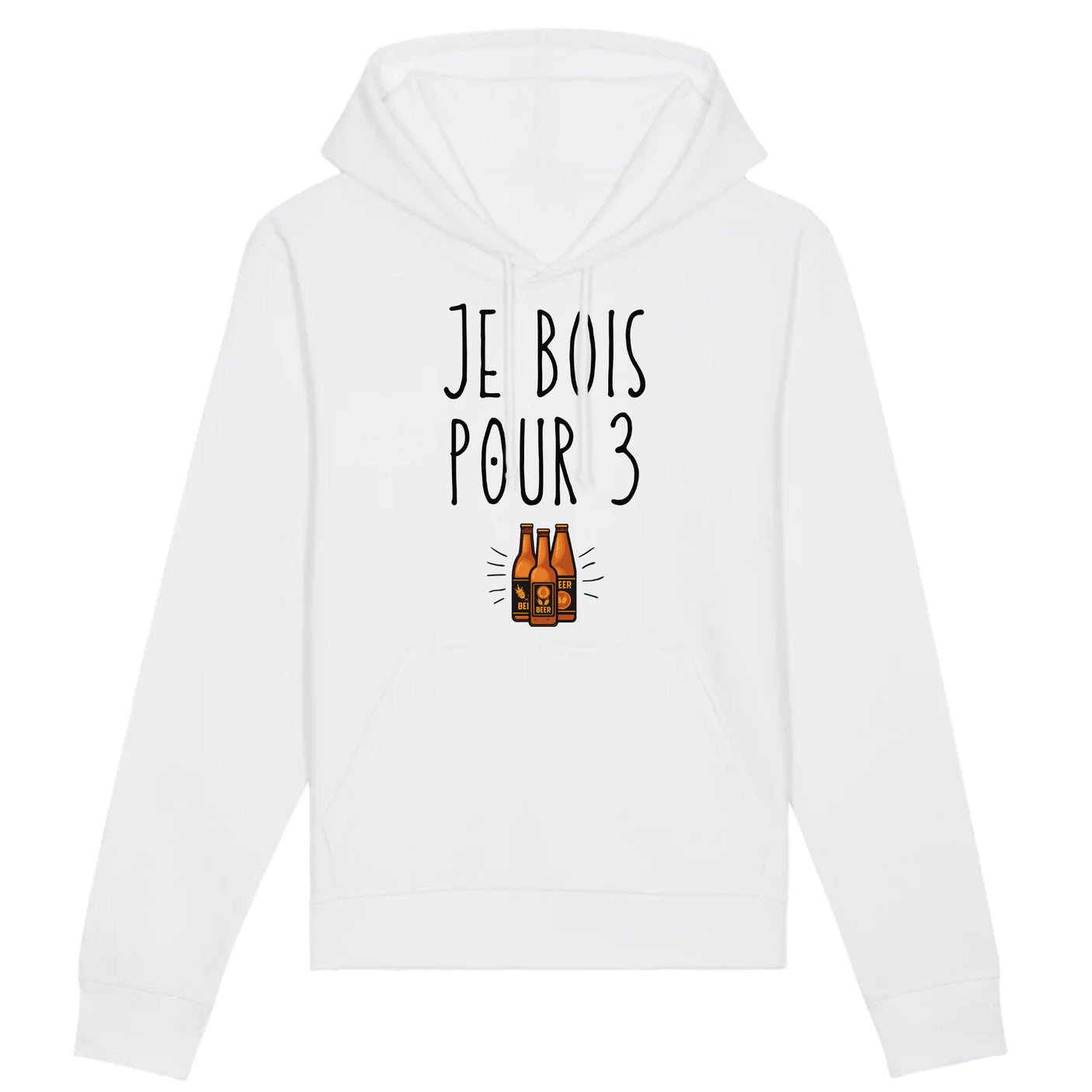 Sweat Capuche Adulte Je bois pour 3