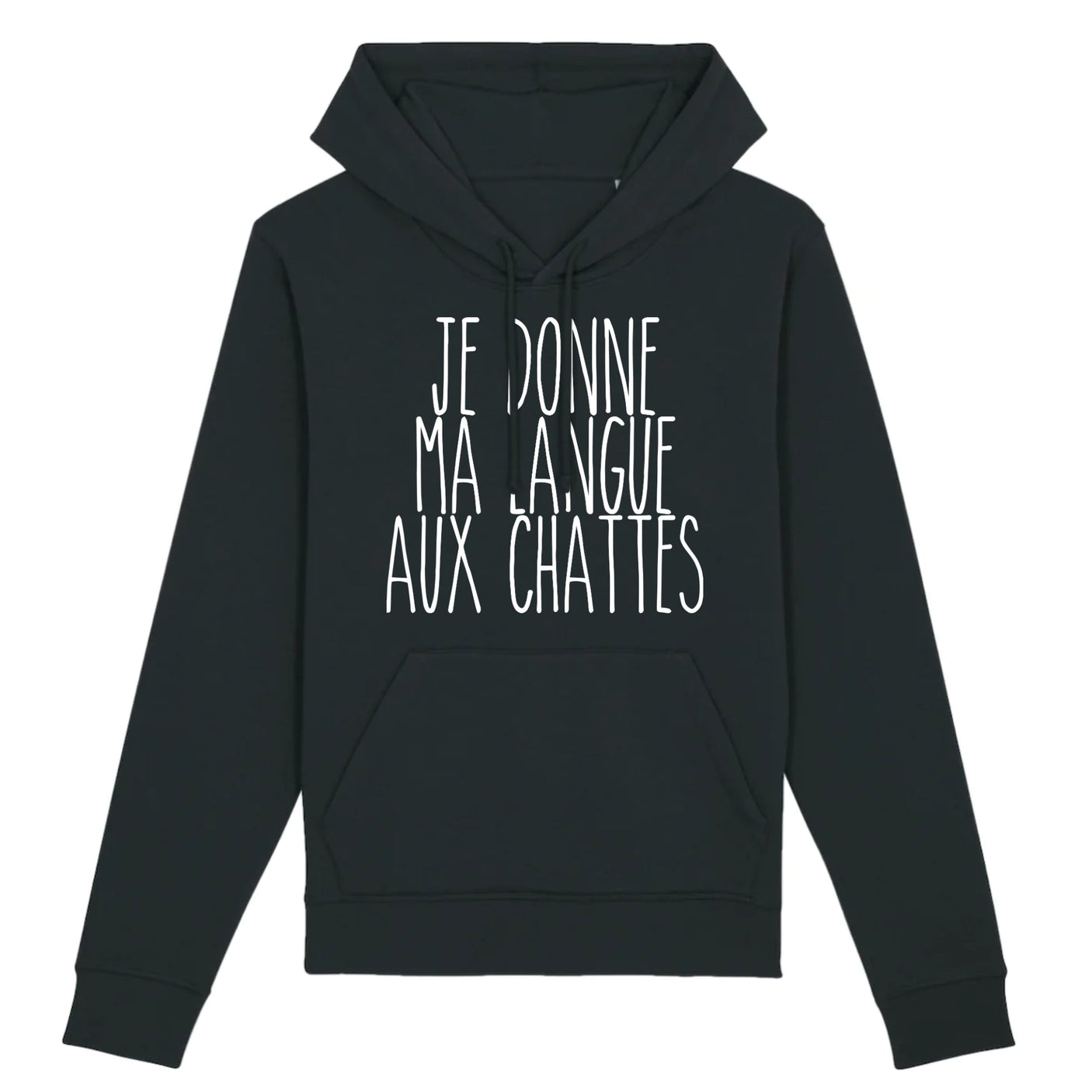 Sweat Capuche Adulte Je donne ma langue aux chattes