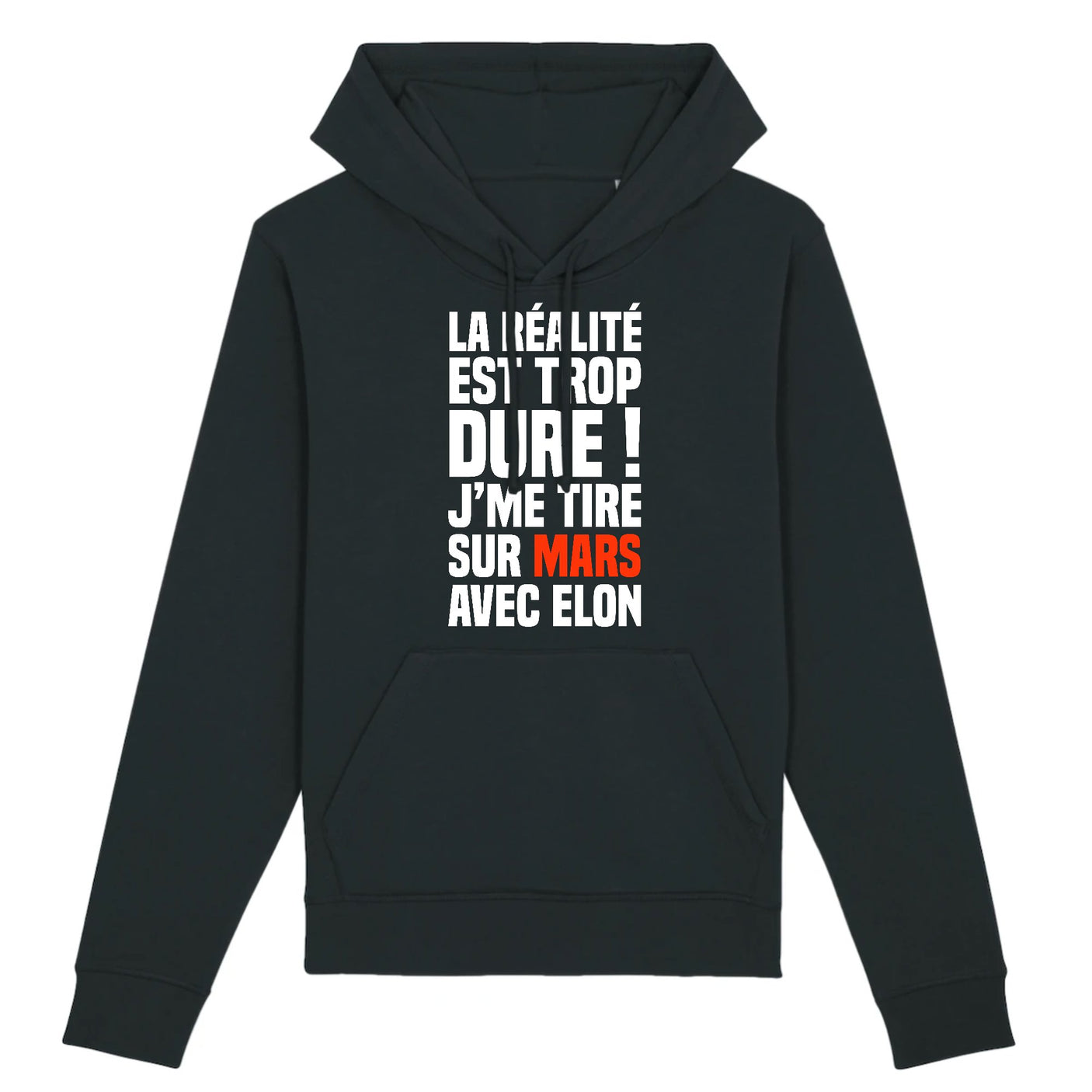 Sweat Capuche Adulte J'me tire sur Mars avec Elon