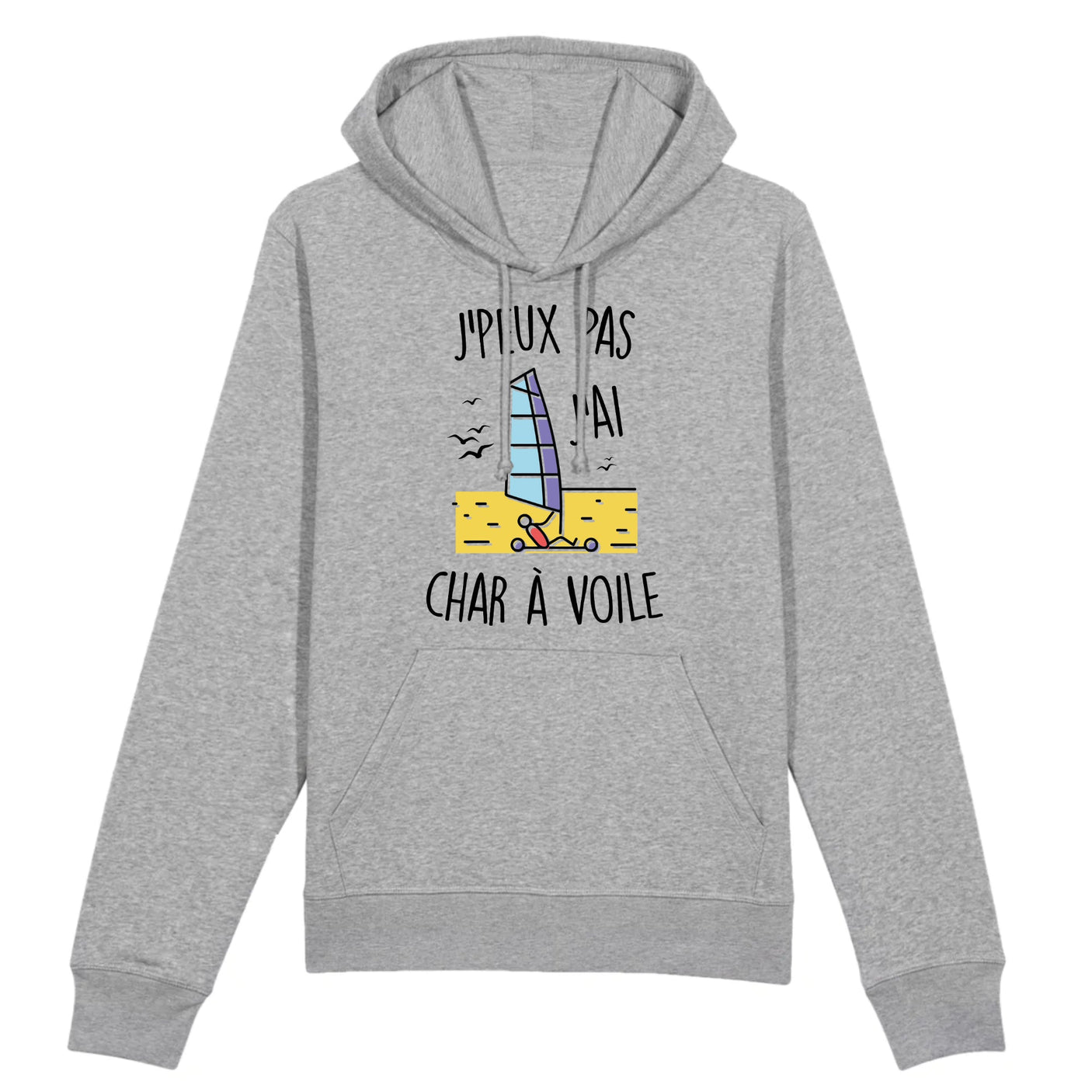 Sweat Capuche Adulte J'peux pas j'ai char à voile