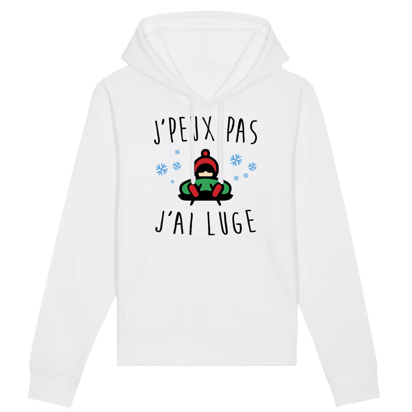 Sweat Capuche Adulte J'peux pas j'ai luge