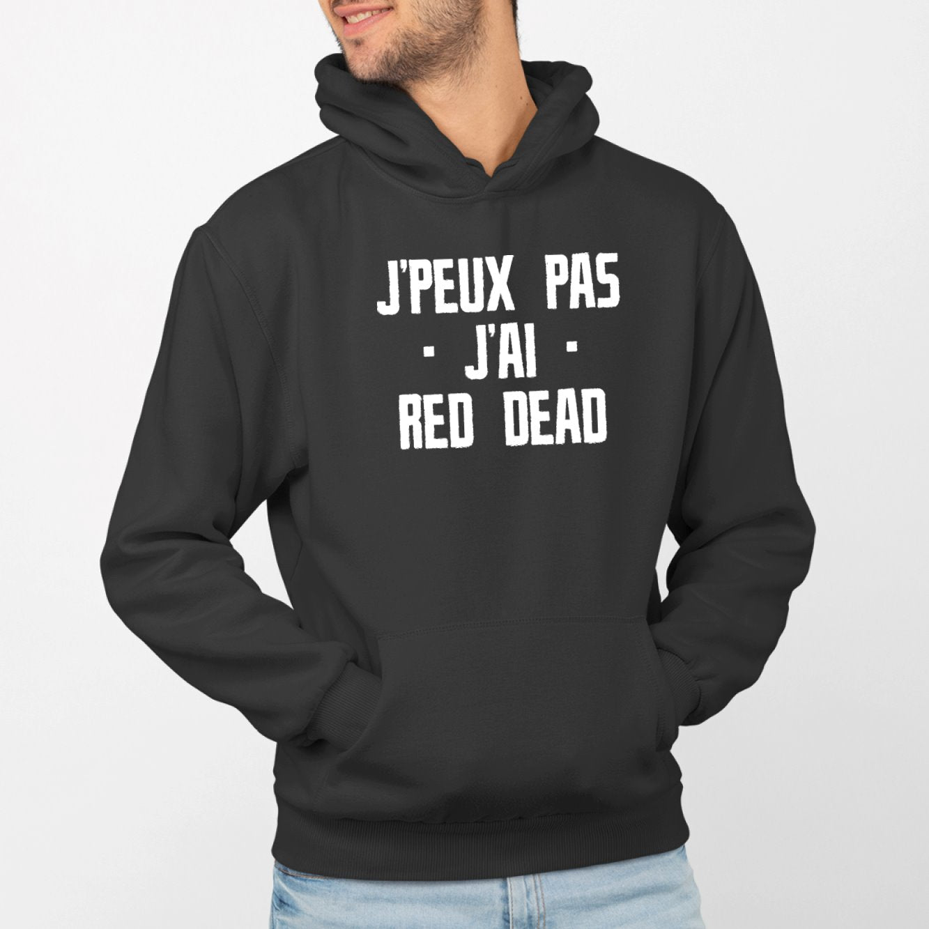 Sweat Capuche Adulte J'peux pas j'ai red dead Noir