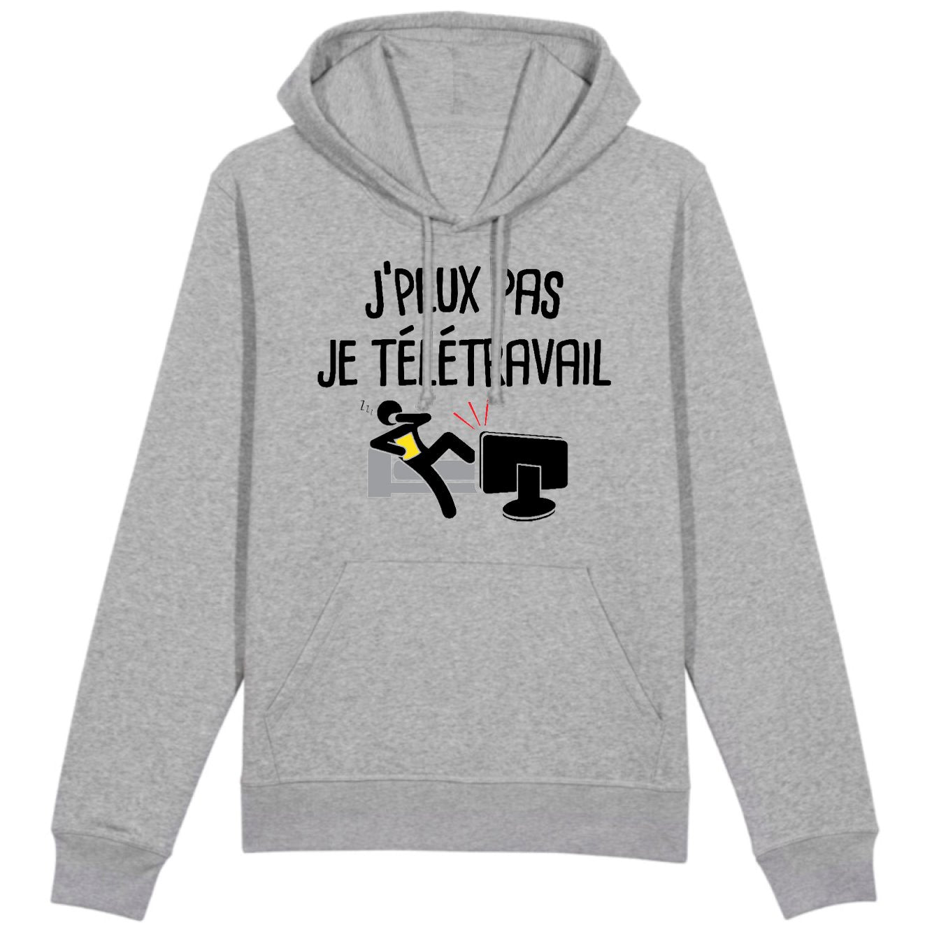 Sweat Capuche Adulte J'peux pas je télétravail