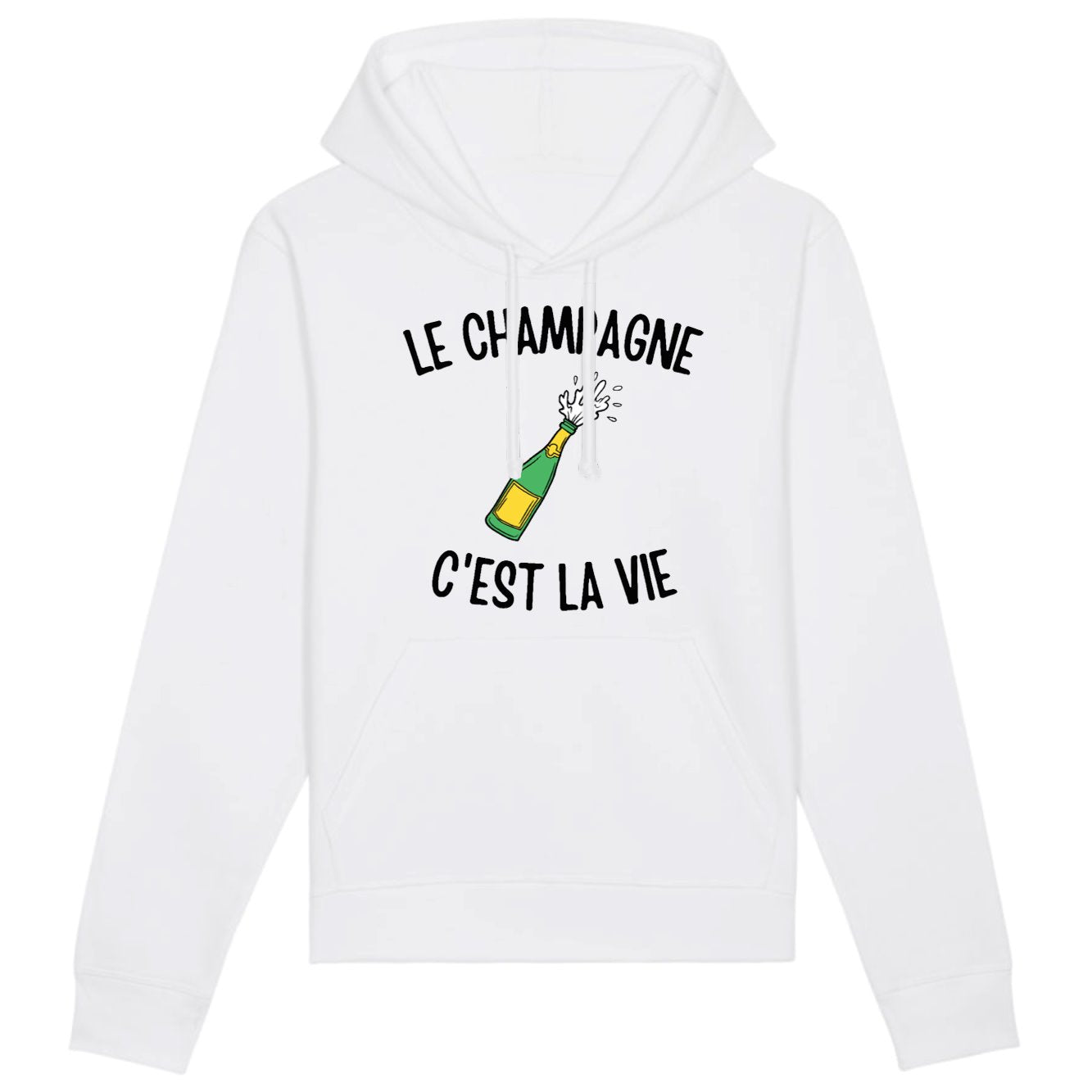 Sweat Capuche Adulte Le champagne c'est la vie