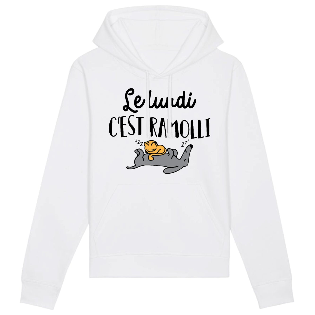 Sweat Capuche Adulte Le lundi c'est ramolli