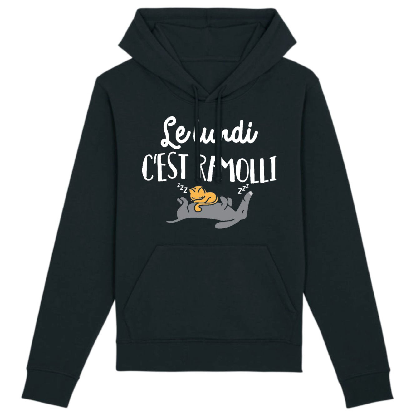 Sweat Capuche Adulte Le lundi c'est ramolli