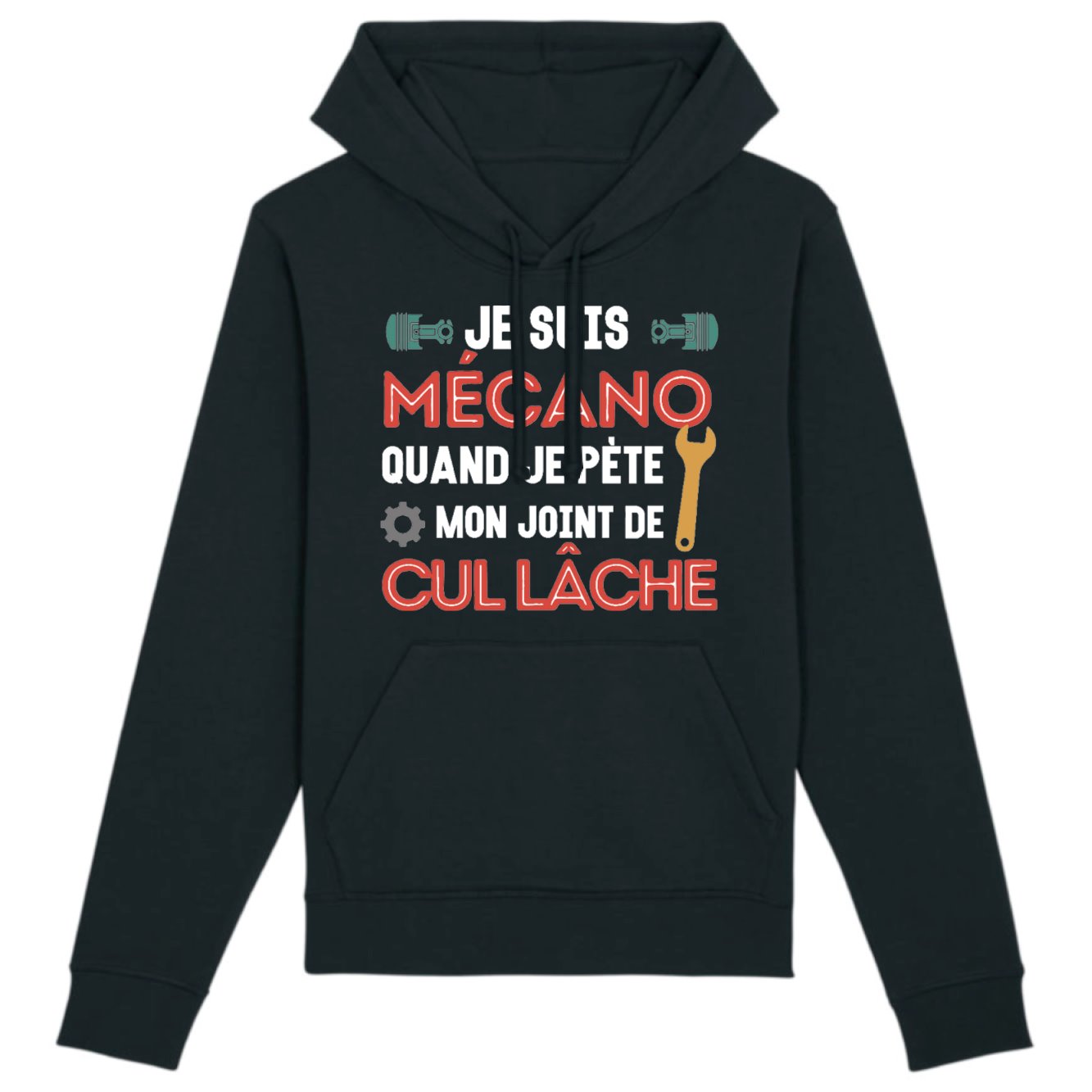 Sweat Capuche Adulte Mécano mon joint de cul lâche