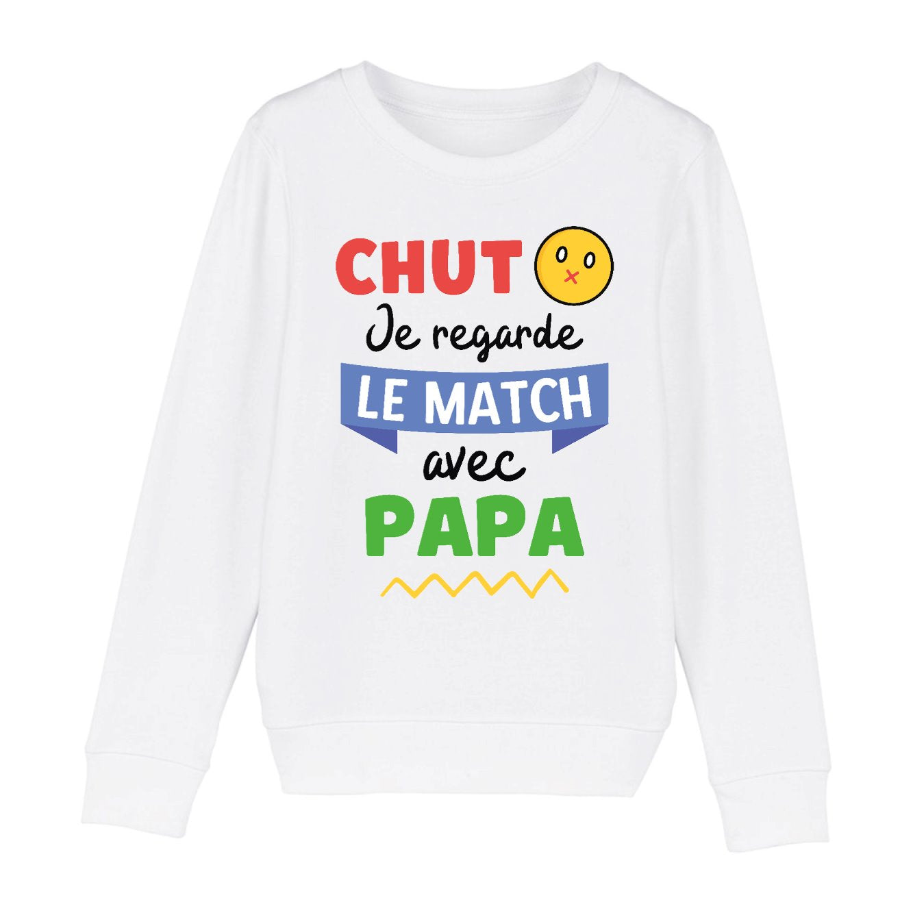 Sweat Enfant Chut je regarde le match avec papa