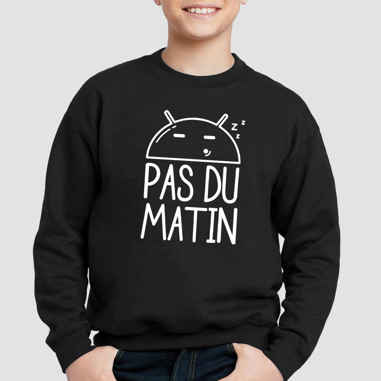 Sweat Enfant Pas du matin Noir