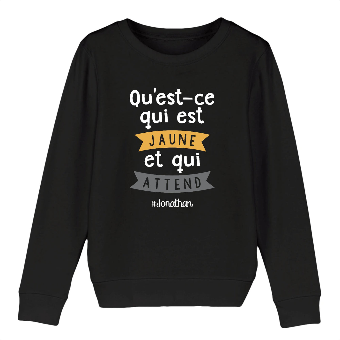 Sweat Enfant Qu'est-ce qui est jaune Jonathan