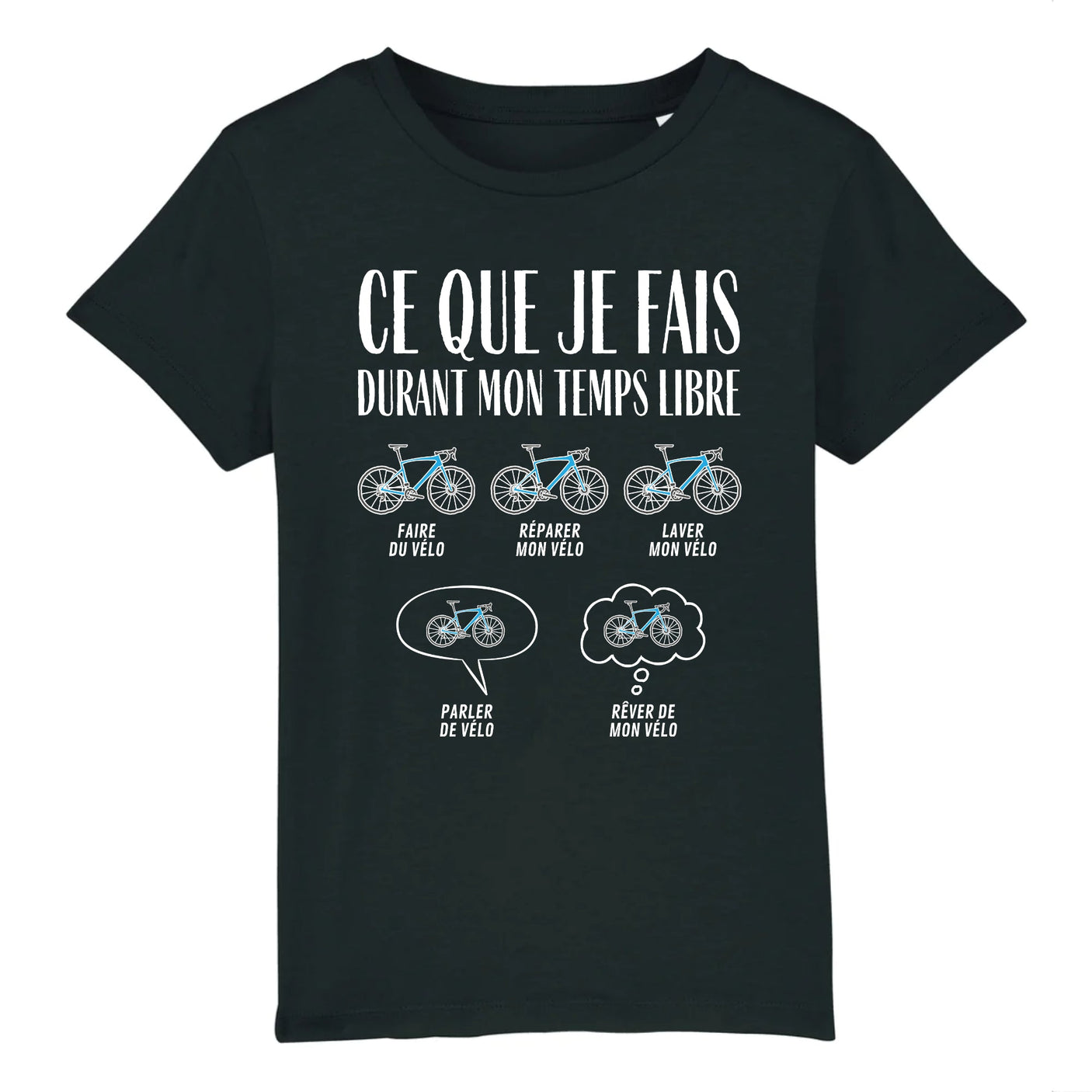 T-Shirt Enfant Ce que je fais durant mon temps libre Vélo