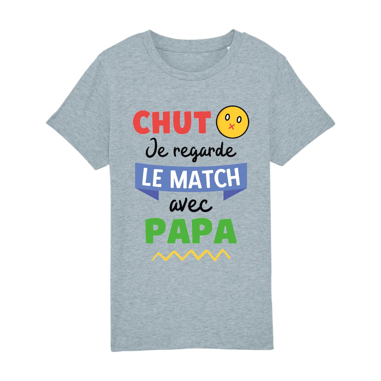 T-Shirt Enfant Chut je regarde le match avec papa