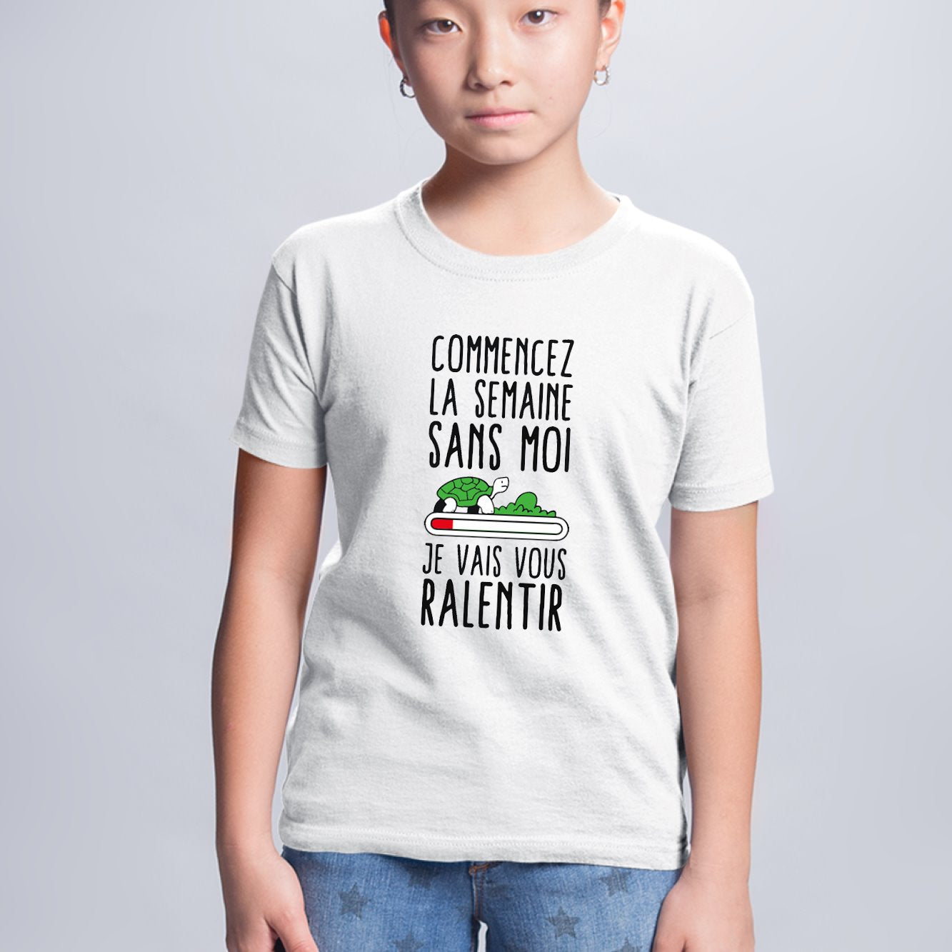 T-Shirt Enfant Commencez la semaine sans moi Blanc