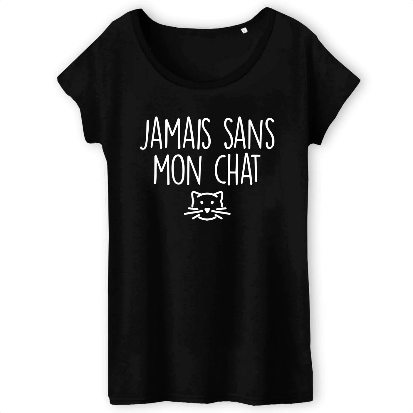 T-Shirt Femme Jamais sans mon chat