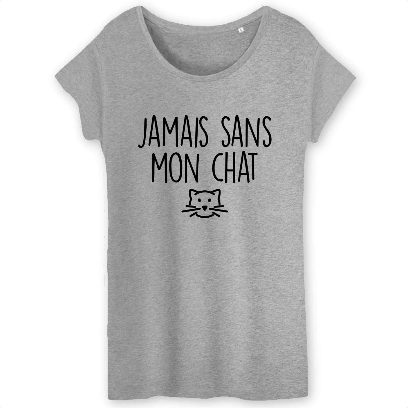 T-Shirt Femme Jamais sans mon chat