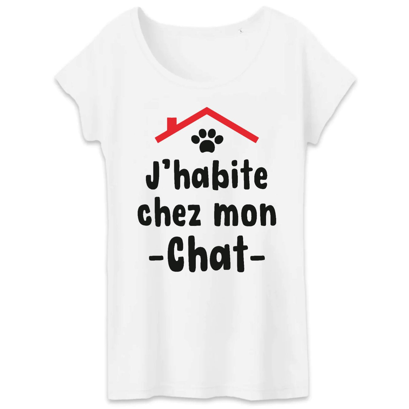 T-Shirt Femme J'habite chez mon chat