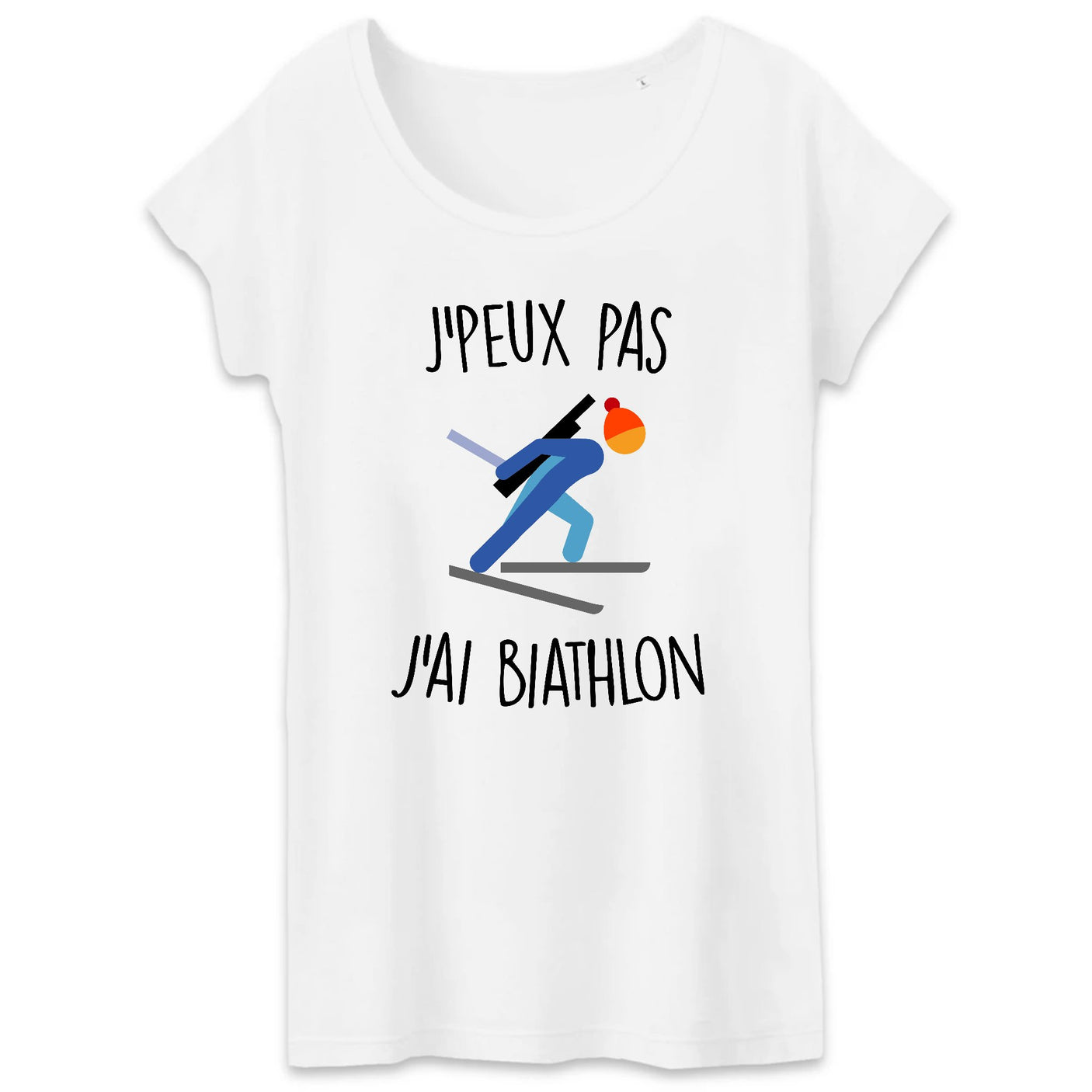 T-Shirt Femme J'peux pas j'ai biathlon