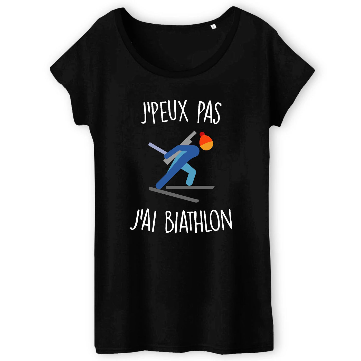 T-Shirt Femme J'peux pas j'ai biathlon